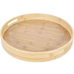 Tavă de bucătărie EuroGold 7108200002 Tava rotunda cu minere din bambus, 38x38cm