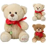 Мягкая игрушка Promstore 12765 Медведь плюшевый 20сm с красным шарфиком, 2 цвета