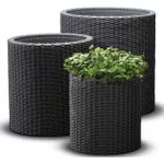 Decor pentru grădină Keter Cylinder Planters S+M+L Anthracite (230217)