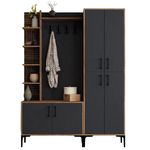 Mobilă pentru antreu Trendy Viyana DA, Nuc, Antracit, 150x200x35cm (GTR001364)