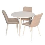 Set masă și scaune Evelin di Costacurta стол DT-404-5Wh + 3 стула YTC-055Wh Light grey