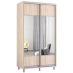 Шкаф Mobildor-Lux Aron-S uși glisante din PAL cu oglindă (K1) orizontal (100x60x220H cm) Sonoma