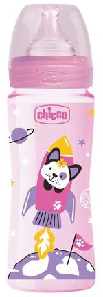 Chicco Бутылочка пластиковая с силиконовой соской,330 мл