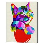 Картина по номерам Art Gallery CX4517 20x30cm Motanas curcubeu cu inimoara