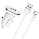 Зарядное устройство для автомобиля Borofone BZ12A Cable USB to Type-C, White