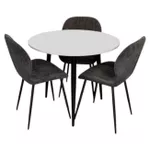 Комплект стол и стулья Evelin di Costacurta стол DT-404-3B + 3 стула YTC-064B UF885-15 (Dark grey)