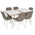 Set masă și scaune Evelin di Costacurta стол DT-433-3Wh + 6 стульев YTC-080Wh Grey