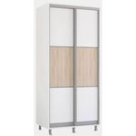 Шкаф Mobildor-Lux Горизонтальные раздвижные двери из ДСП Aron-P 1,0–1,8 м (110 x 60 x 200 см), цвет: бриллиантовый белый