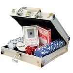Joc educativ de masă miscellaneous 1264 Joc de masa Poker 2410-1966 intr-o valiza (100 fise)