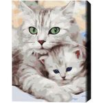 Картина по номерам BrushMe BS52689FC 40x50 cm (fără cutie) Pisica mamă cu pisoiașul