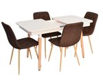 Комплект стол и стулья Evelin di Costacurta стол DT-431-1R Wo + 4 стула YTC-080Wo Dark brown