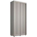 Dulap Mobildor-Lux Compact uși glisante PAL cu ornament linii (120x45x200H cm) Grey