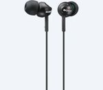 Earphones  SONY  MDR-EX110AP, Mic on cable,  4pin 3.5mm jack L-shaped, Cable: 1.2m, Black
