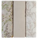 Аксессуар для пеленания Kikka Boo 31103010107 Pelinci de muselina Secret Garden Beige, 75x75cm, 3buc