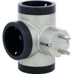 Adaptor electric Legrand 694523 Fisa-Bloc Multipriza 3x2P+T(Lateral/Rotativ),Aluminiu-Gri