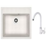 Мойка кухонная со смесителем Dr.Gans Nika 570 + SanDonna F 7073 alb
