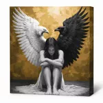 Tablou pe numere Ideyka KHO5153 40x40cm Eco, Doua laturi ale sufletului cu vopsele metalice