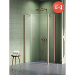 Cabină de duș New Trendy New Soleo Copper Brushed pentagonal 90x90x195 Hinged 6mm Active Shiel K-1701