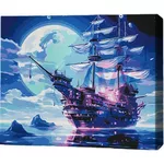 Картина по номерам BrushMe MG0029FC 40х50cm (fără cutie) Corabie în lumina lunii