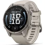 Ceas inteligent Garmin Fenix 9, 43mm, Bare Ti, Fog Gray Band (010-04761-01)