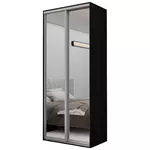 Dulap Nex Home Dulap cu uși glisante, 100x60x220cm, Oglinda, Carbon