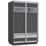 Шкаф Mobildor-Lux Fox uși glisante din PAL cu elemente din oglindă (140x60x200H cm) Anthracite