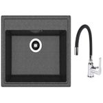 Chiuvetă bucătărie cu bateria Dr.Gans Nica 570 + SanDonna F 9995 negru