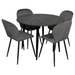 Комплект стол и стулья Evelin di Costacurta стол DT-402-6B + 4 стула YTC-064B Dark grey