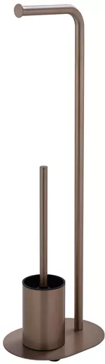 Аксессуар для туалета Bisk 08619 Suport stationar p/u hirtie igienica cu perie WC (aur-roz)