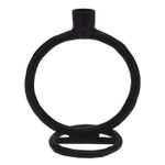 Lumânare Promstore 41544 Sfesnic metalic Black Ring 15x10x19cm, negru