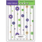 Занавеска для ванной Fiore F 8801 peva (1,8Mx1,8M) flori albastru verde