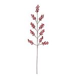 Plantă artificială Promstore 56233 Ramură decorativa cu pomușoare rosii, 95cm