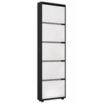 Полка для обуви Mobildor-Lux Leo Slim 100x16x203H cm Anthracite/White