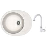 Мойка кухонная со смесителем Dr.Gans Berta 580 + SanDonna F 7073 alb