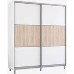 Dulap Mobildor-Lux Aron cu uși glisante orizontal (210x60x240H cm) Alb Brilliant