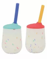 Cană cu pai Nuby NV04035 Поильник Silicone mini cup with straw 120ml (12m+)