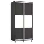 Dulap Mobildor-Lux Aron-P 1.0m-1.8m uși glisante din PAL orizontal (120x60x230H cm) Anthracite