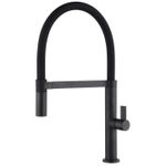 Смеситель кухонный Helika-AquaSanita 7043-601B MAGNUS Black metallic+black silicone hose