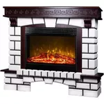 Șemineu electric ArtFlame Nazarii & Mirabella, 1136x1328x356 mm, Nuc închis/Alb