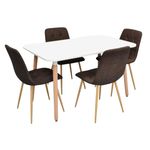 Комплект стол и стулья Evelin di Costacurta стол DT-405-1WO + 4 стула YTC-080Wo Dark brown