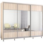 Шкаф Mobildor-Lux Aron uși glisante din PAL cu oglindă orizontal (270x60x210H cm) Sonoma