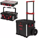 Sistem de depozitare a instrumentelor Milwaukee 4932498984 Set din 3 cutii PACKOUT cutie cu roti, sertare si organizator