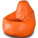 Кресло-мешок BeanBag BM0573, Груша из глянцевой экокожи Max, XL, Оранжевый