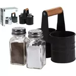 Container alimentare Excellent Houseware 08531 Набор для соли и перца стекло 2ед 13x6.5сm, подставка