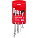 Набор ручных инструментов Ronix RH-2173 Набор комбинир. ключей трещет. 8-17mm 6шт