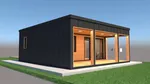Casă modulară din lemn tip Box-Studio 6x8m + terasă 3x8m