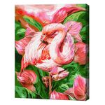 Фламинго окруженный цветами, 40х50 см, картина по номерам Артукул: GX23743