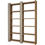 Raft de birou Trendy Orasul 2, Nuc, Smantana 124x170x24cm, raft de carti