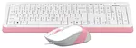 Набор клавиатура + мышь A4Tech F1010, проводной, белый/розовый