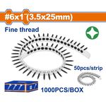 Set de tubulare, bite, duze Wadfow WXS2512C Set suruburi 3.5x25mm pe banda pentru metal (1000buc)